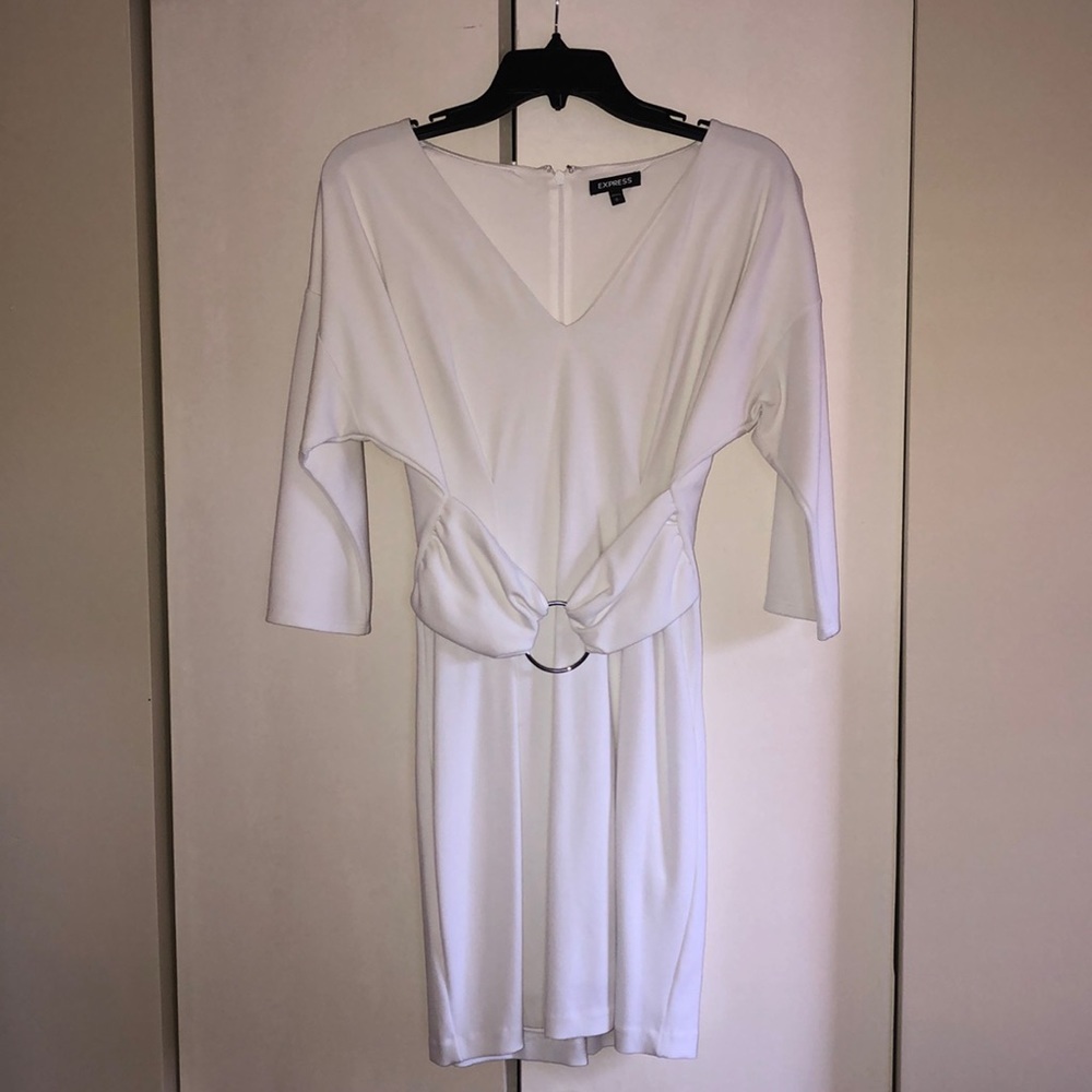 White Express Belted dress